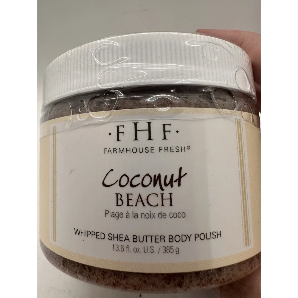 FarmHouse Fresh Coconut Beach Whipped Shea Butter Body Polish 13.6oz Sealed
